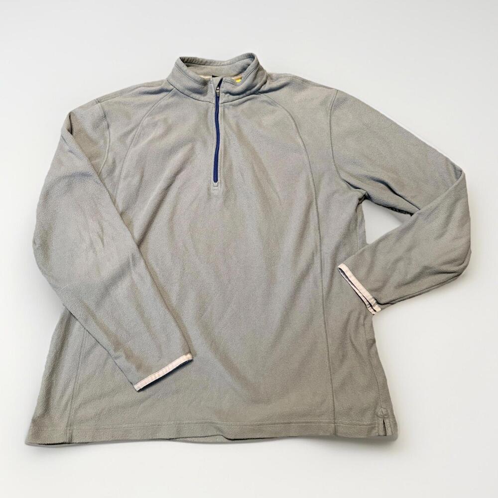 Cabela's Long Sleeve Shirt Men's Large Gray Quarter Zip Pullover Outdoor‎ Hiking